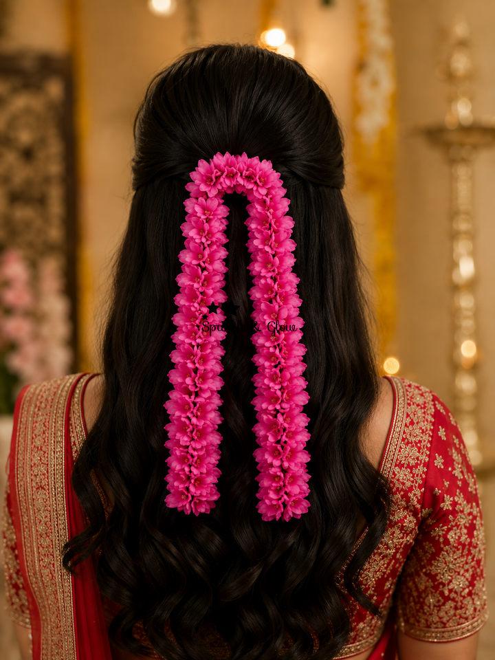 Elegant Pink Gajra for Weddings & Festivals