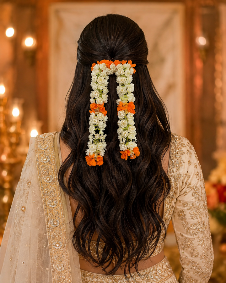 Exquisite Flower Gajra Hair Clip for Festive Elegance