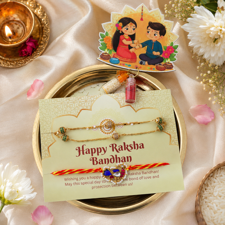 Elegant Rakhi Gift Set with Premium Imitation Jewelry