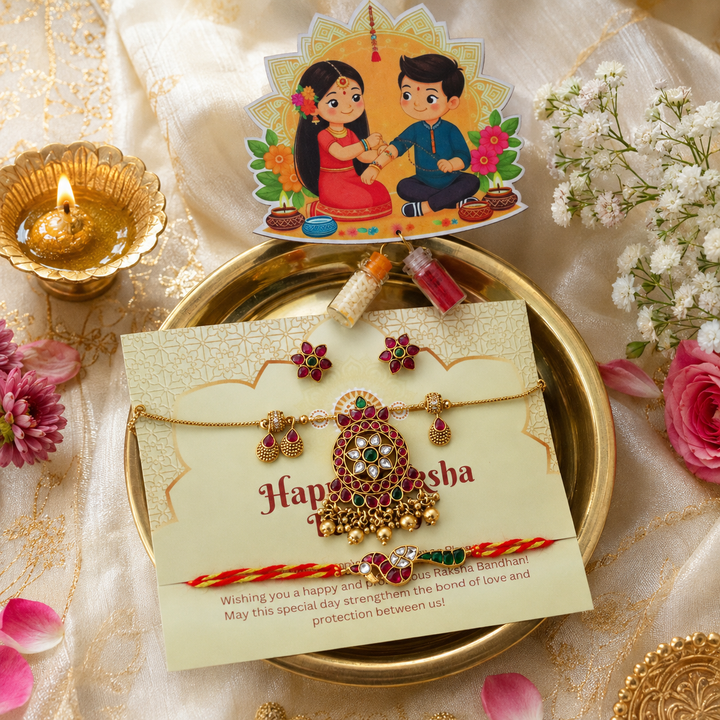 Premium Rakhi Jewelry Gift Hamper for a Festive Touch