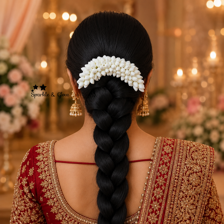 Exquisite Jasmine Hair Clip for Festive Elegance