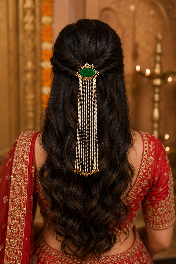 Exquisite Golden Jada Billa for Festive Elegance