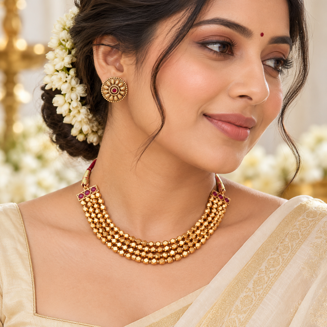 Exquisite Gold Necklace Set for Weddings & Festivities