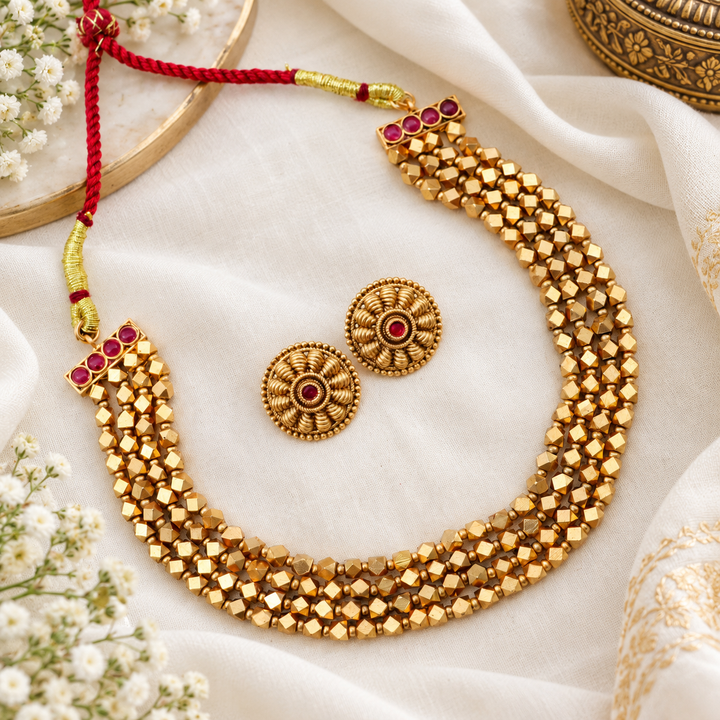 Exquisite Gold Necklace Set for Weddings & Festivities