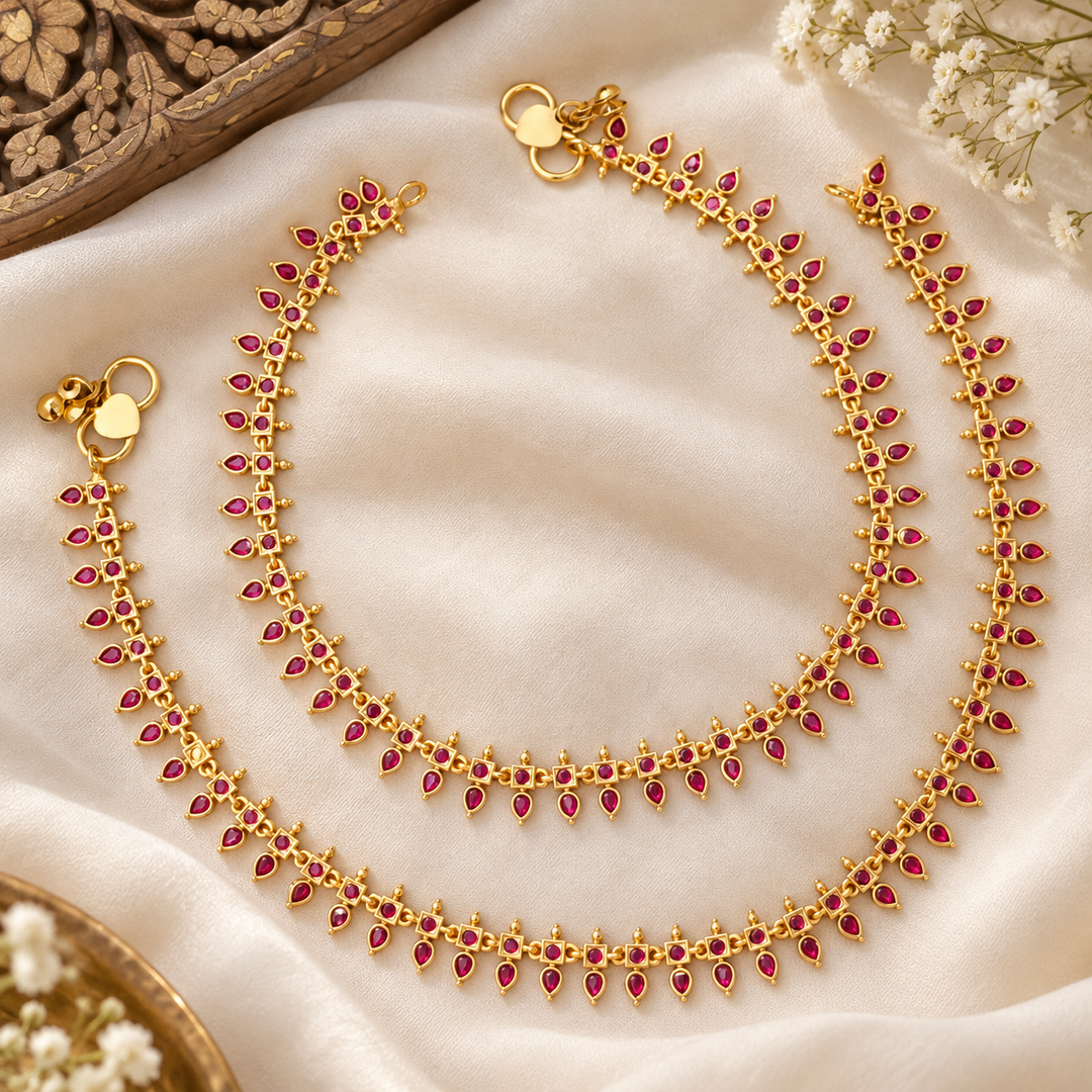 Ruby Anklet - Exquisite Festive Jewelry