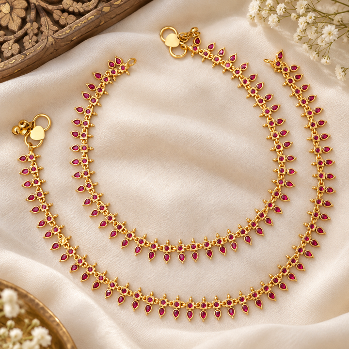 Ruby Anklet - Exquisite Festive Jewelry