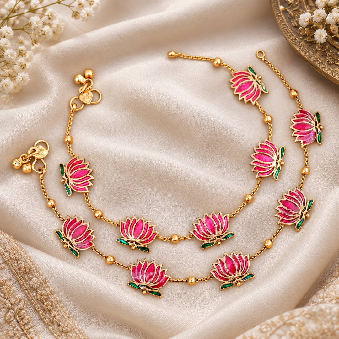 Exquisite Lotus Anklet | Perfect for Weddings