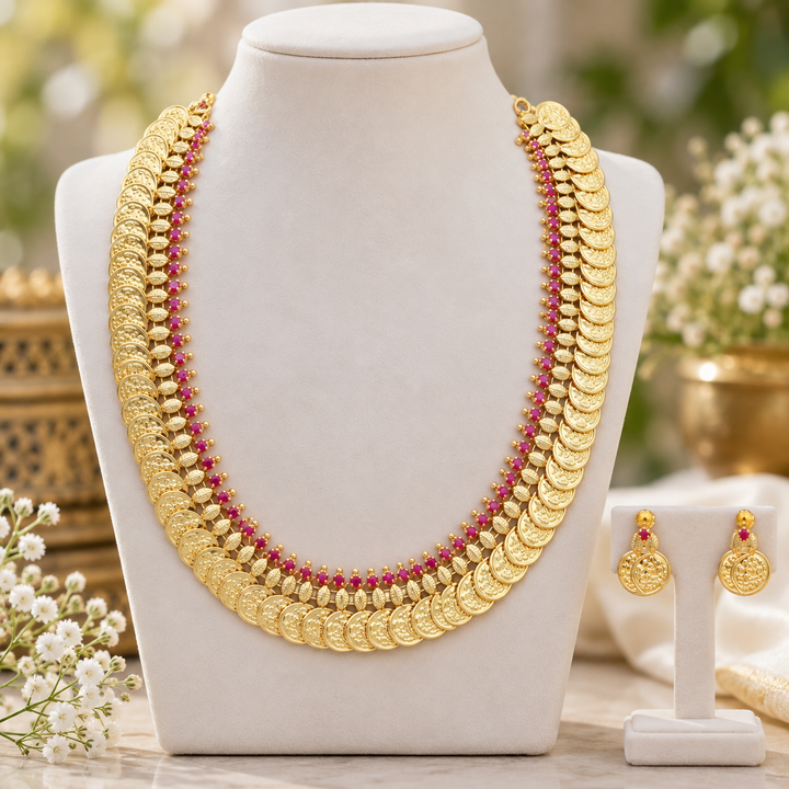 Exquisite Kerala Coin Necklace for Festive Elegance