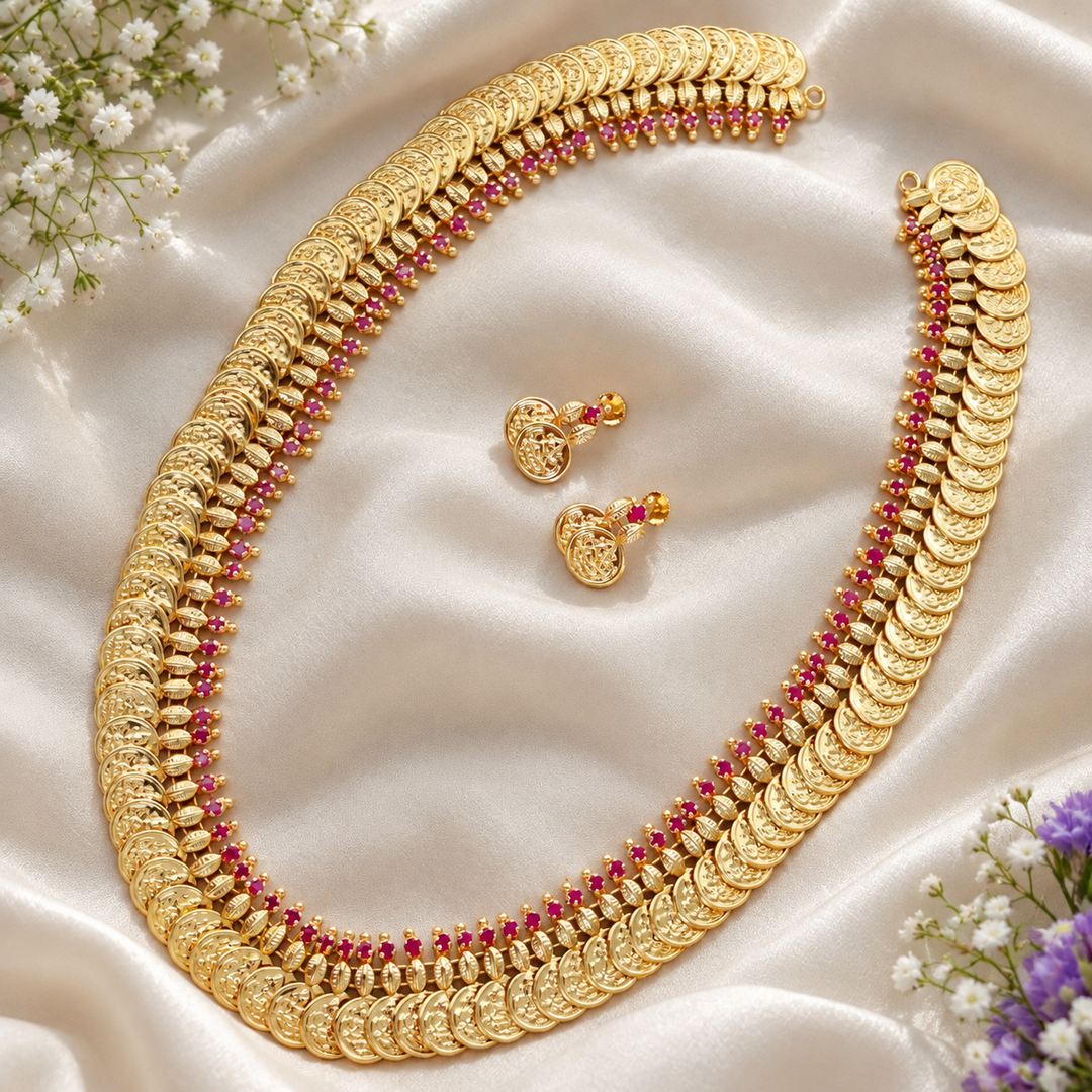 Exquisite Kerala Coin Necklace for Festive Elegance