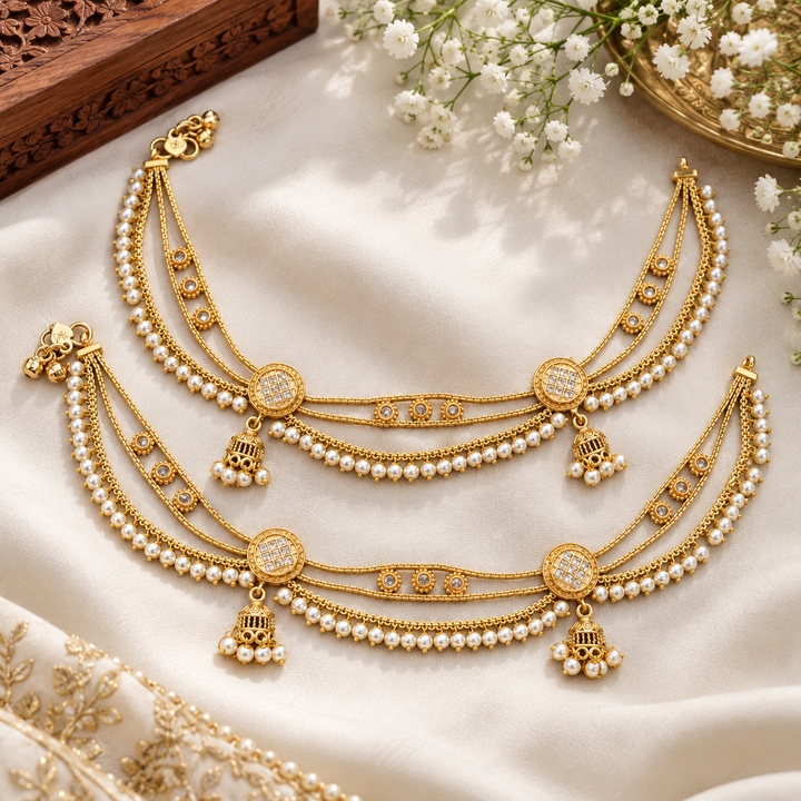 Exquisite Gold-Plated Bridal Anklets for Festivals