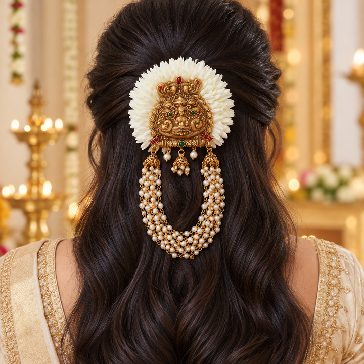 Timeless Gold Temple Hairclip for Celebrations