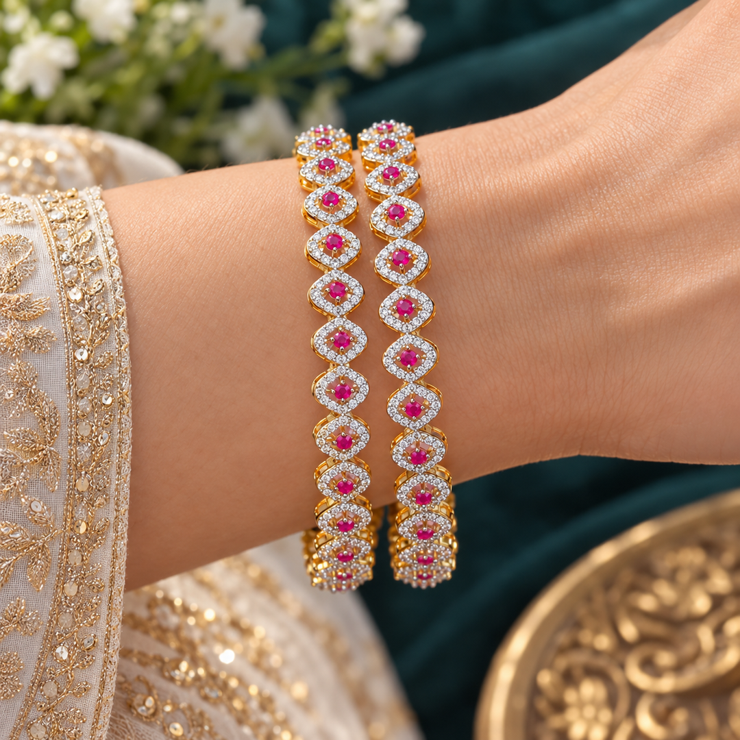 Sparkling American Diamond Festive Bangles for Weddings