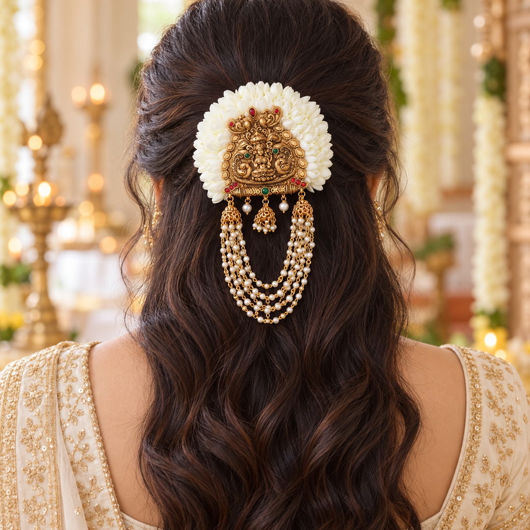 Exquisite Temple Hair Clip for Weddings & Festive Occasions