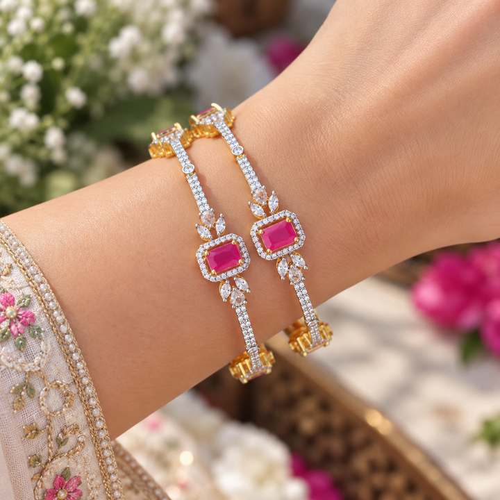 Radiant American Diamond Bangle for Weddings