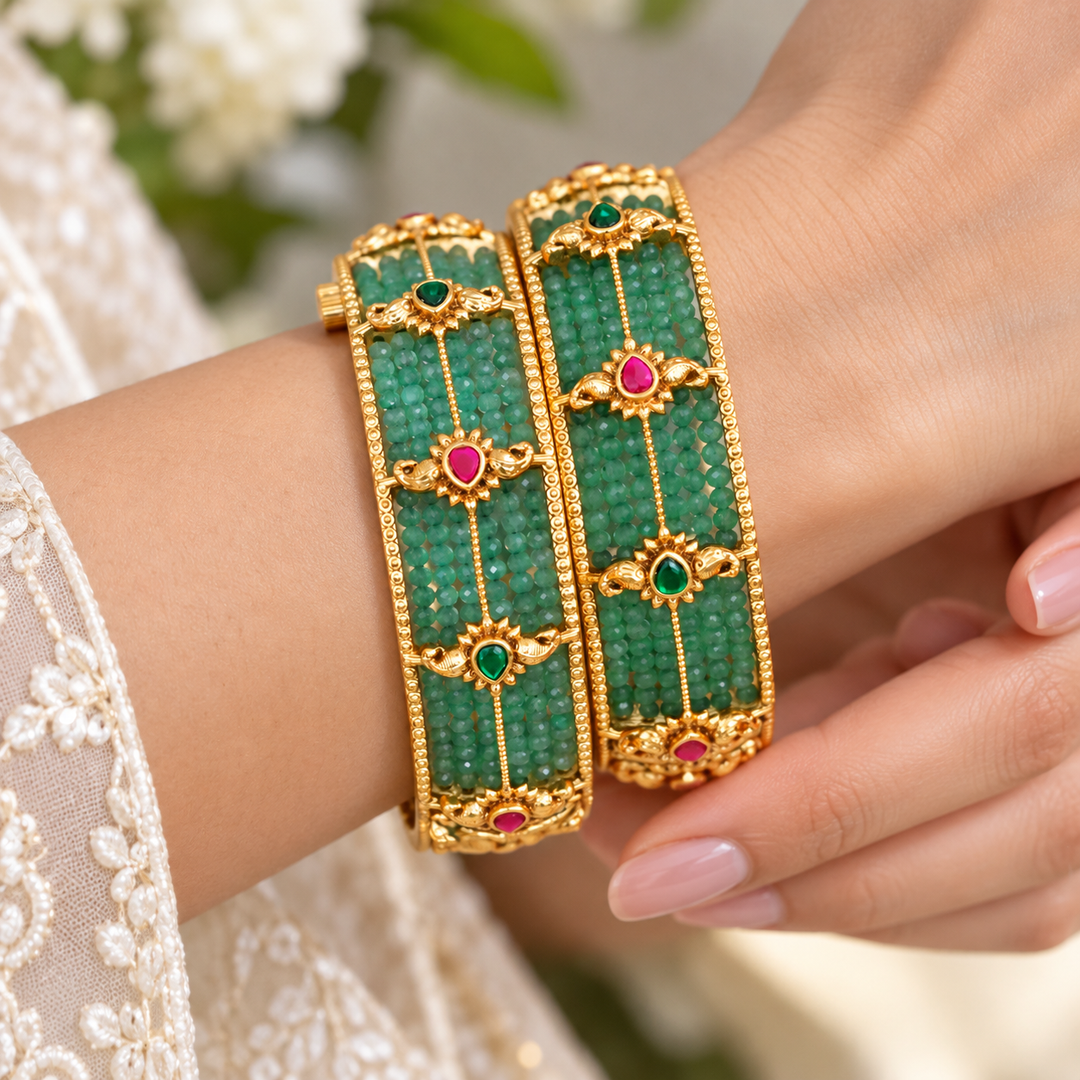 Exquisite Gold-Plated Screw Bangle for Festive Elegance