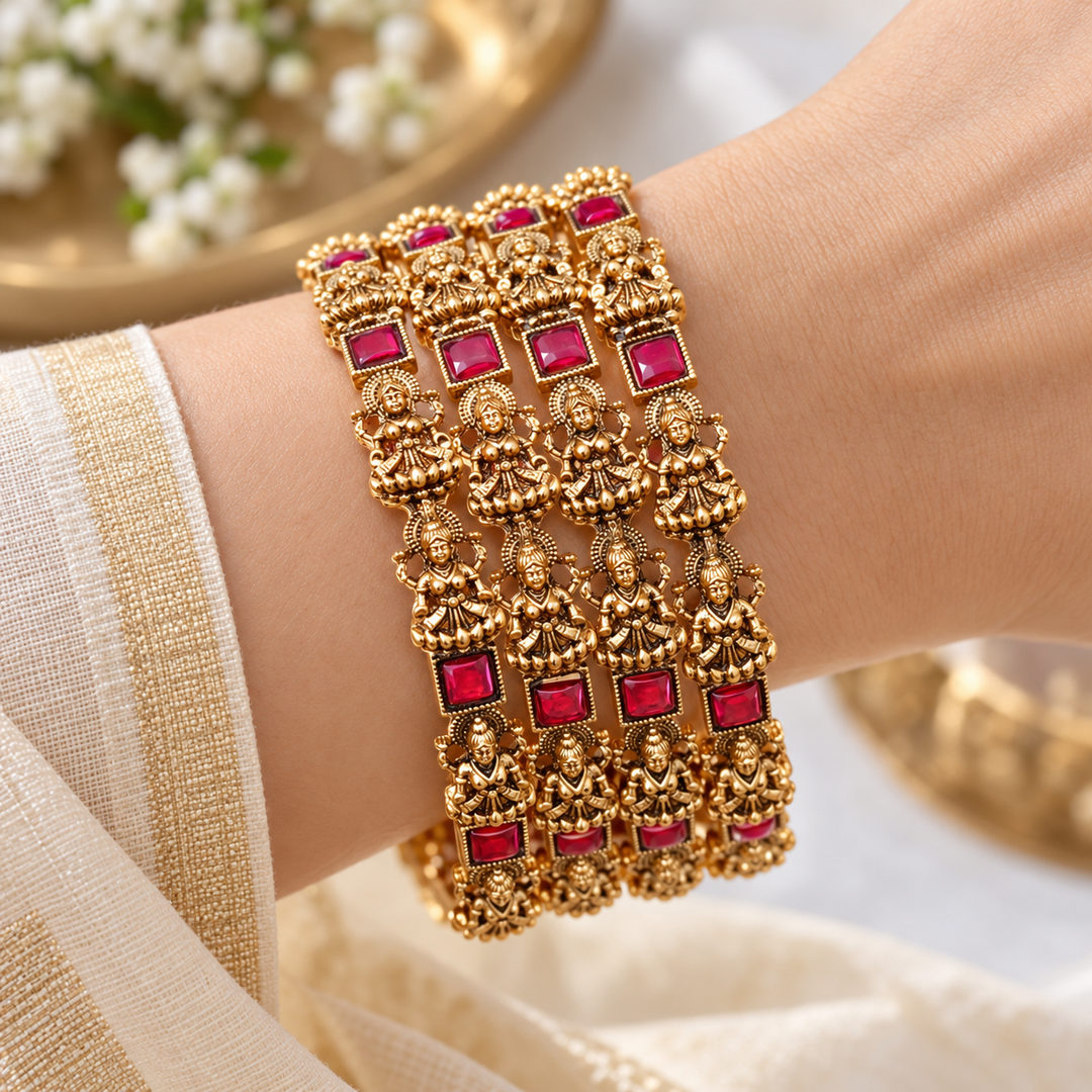 Exquisite Temple Bangles for Festive Occasions