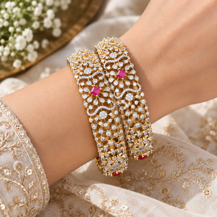 Exquisite American Diamond Wedding Bangles