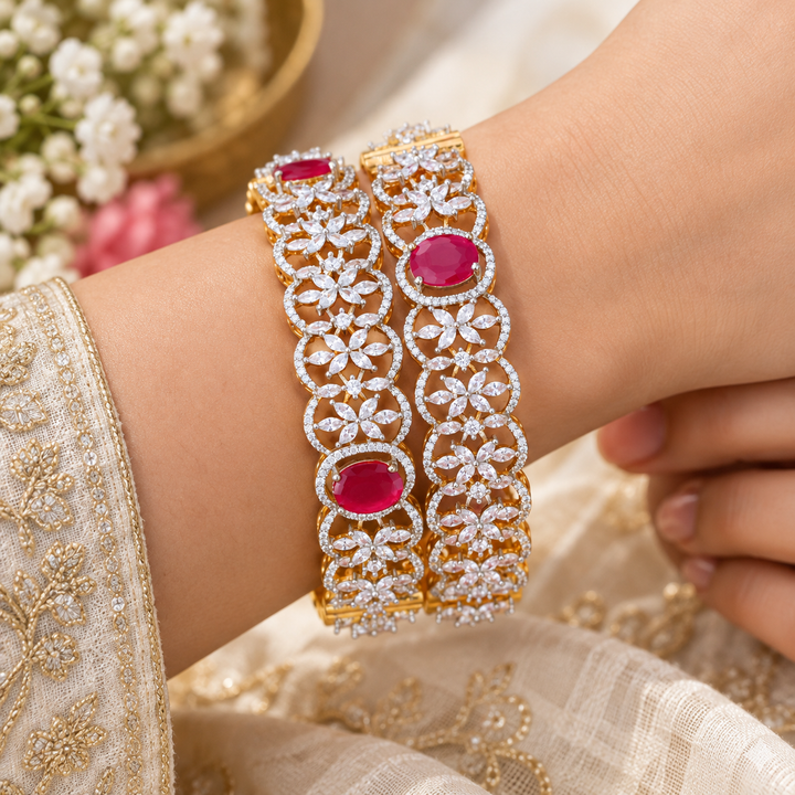 Sparkle & Glow American Diamond Wedding Bangles