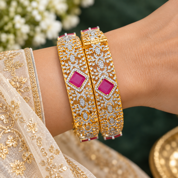 Exquisite American Diamond Bangles for Weddings