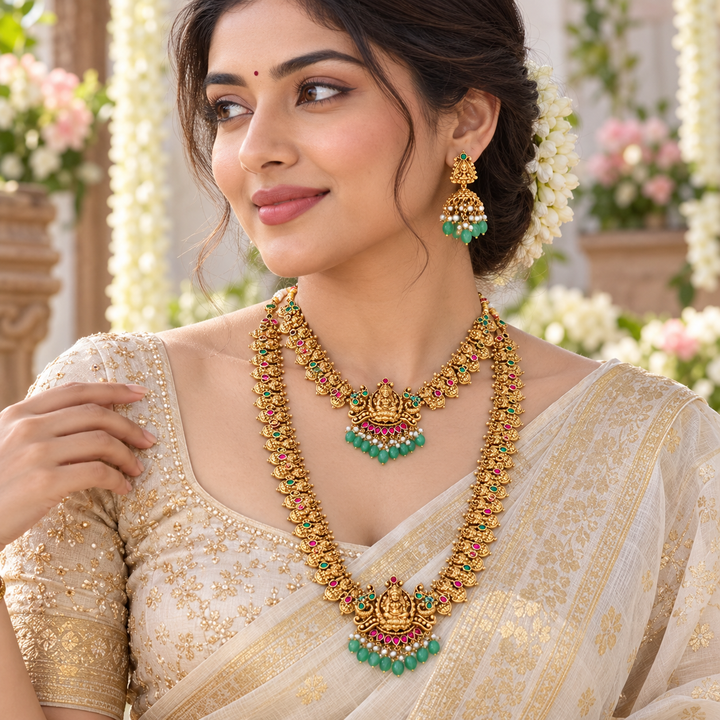 Exquisite Gold-Plated Temple Bridal Jewellery Set Online