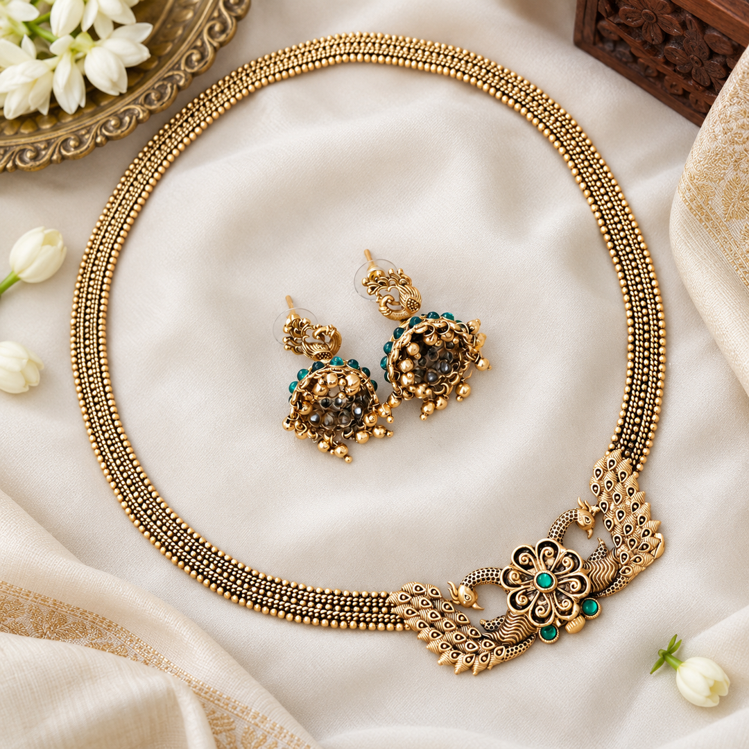 Exquisite Gold Tone Festive Necklace for Weddings