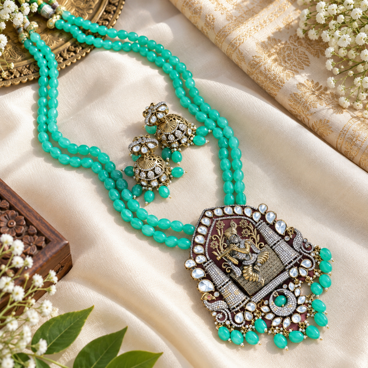 Krishna Vrindavan Victorian AD Pendant