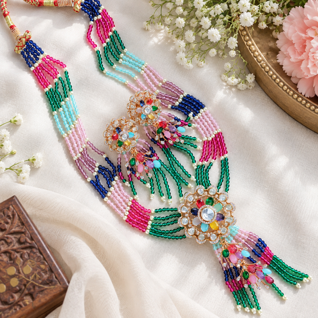 Victorian AD Haram with Navaratna Beads