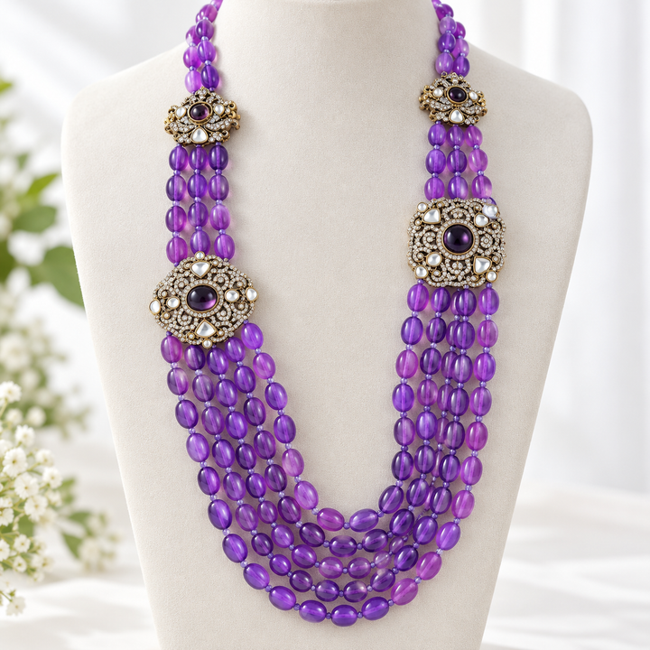 Victorian AD Purple Beaded Statement Haram