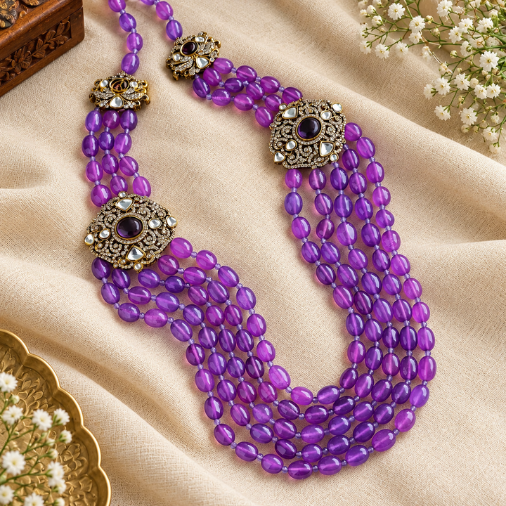 Victorian AD Purple Beaded Statement Haram
