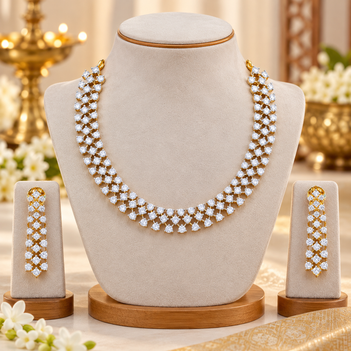 Exquisite American Diamond Necklace Set – Perfect for Weddings