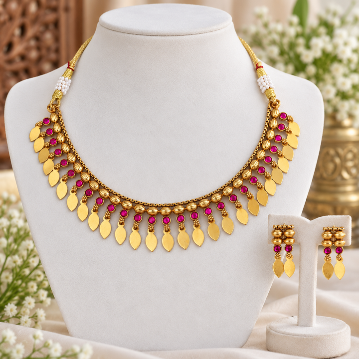 Kerala Wedding Necklace - Gold Plated Elegance