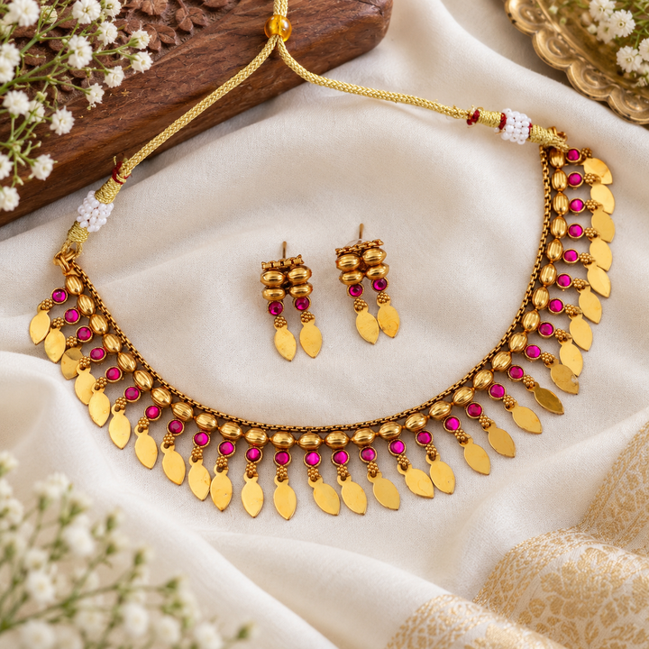 Kerala Wedding Necklace - Gold Plated Elegance