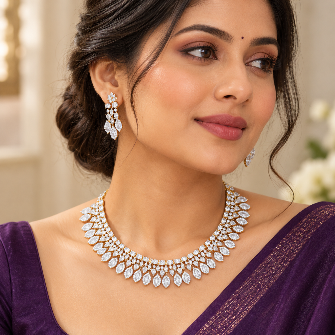 Exquisite Sparkling Necklace Set for Weddings