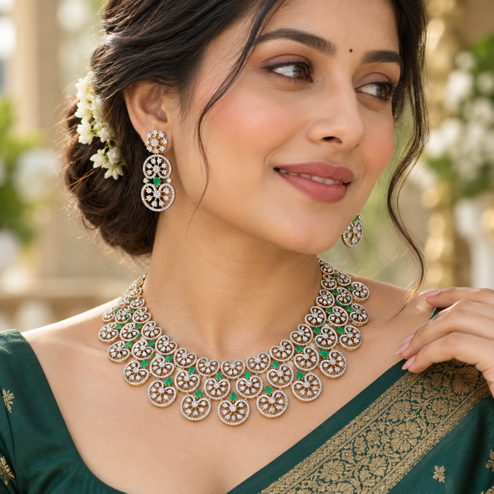 Stunning American Diamond Necklace for Weddings