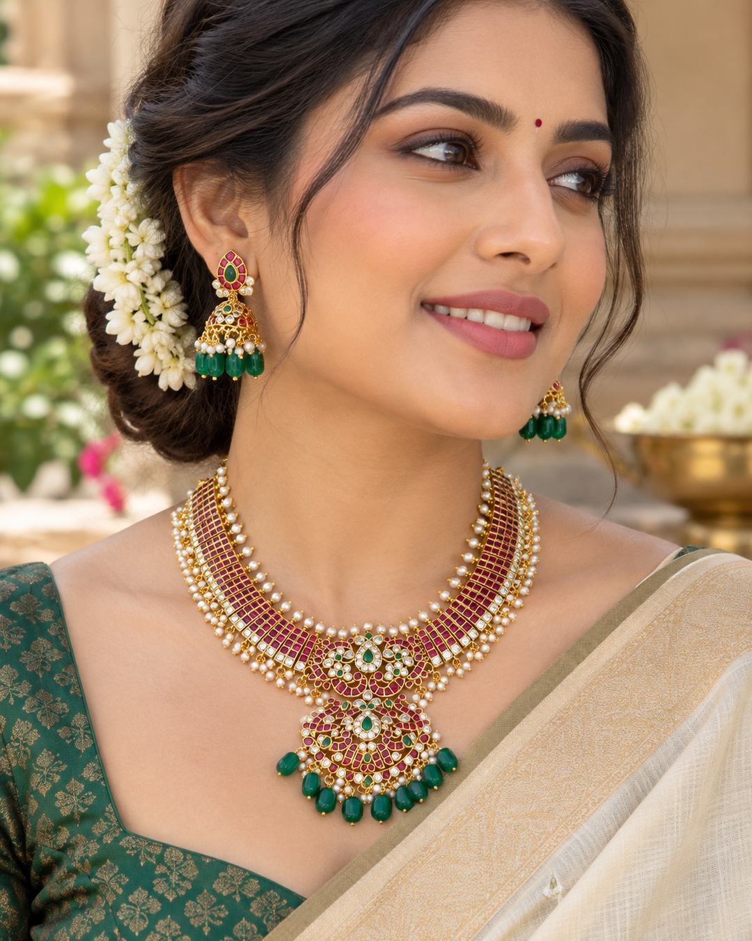 Exquisite Gold Jadau Necklace for Festive Weddings | Shop Now