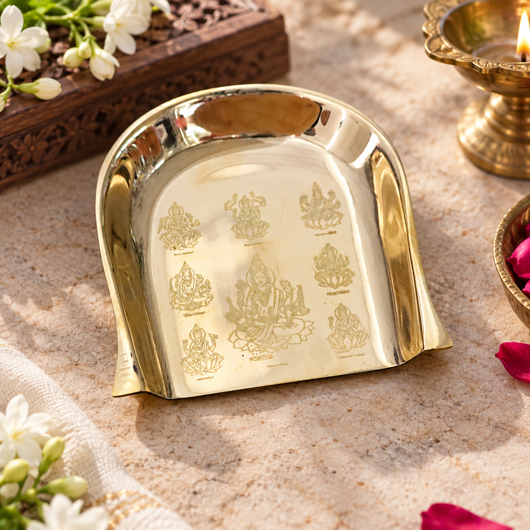 Elegant Gold Tone Plate for Festive Celebrations