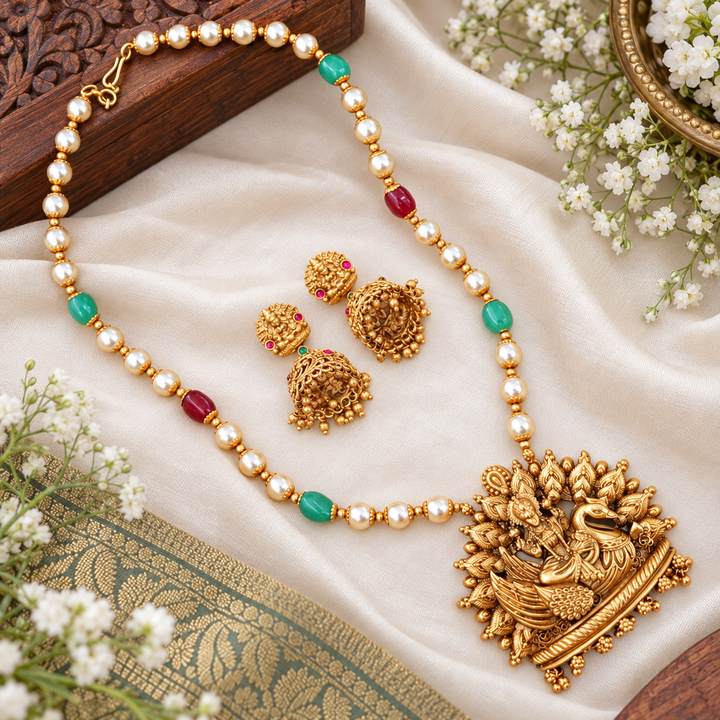 Exquisite Lakshmi Gold Necklace for Weddings