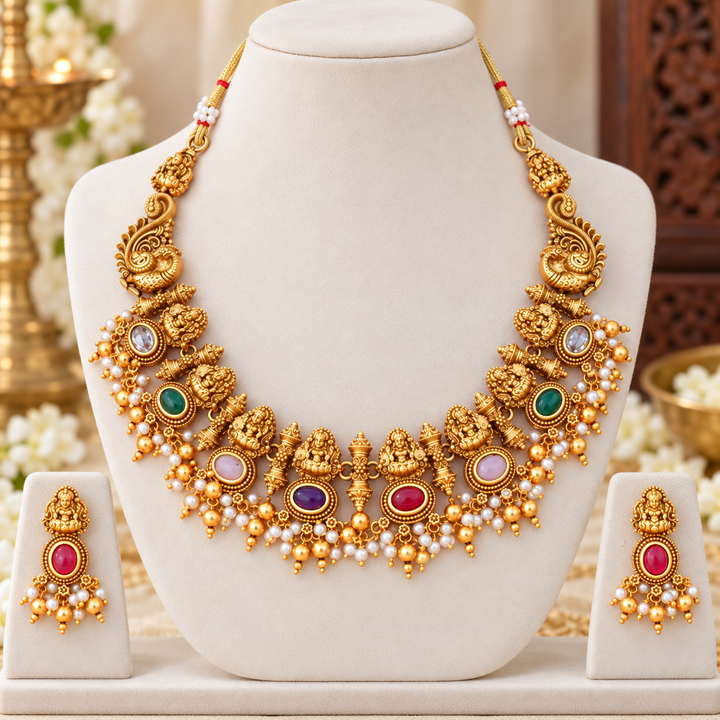 Gold Temple Necklace: Elegance for Festive Occasions