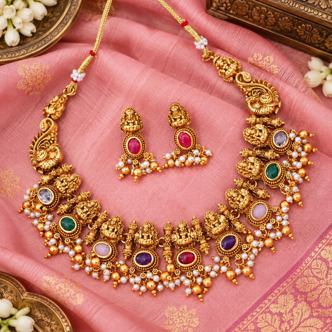 Gold Temple Necklace: Elegance for Festive Occasions
