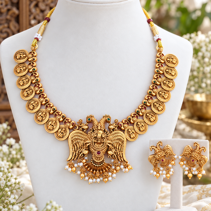 Exquisite Coin & Temple Necklace for Celebrations