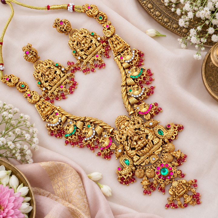 Exquisite Lakshmi Necklace for Weddings & Festivals