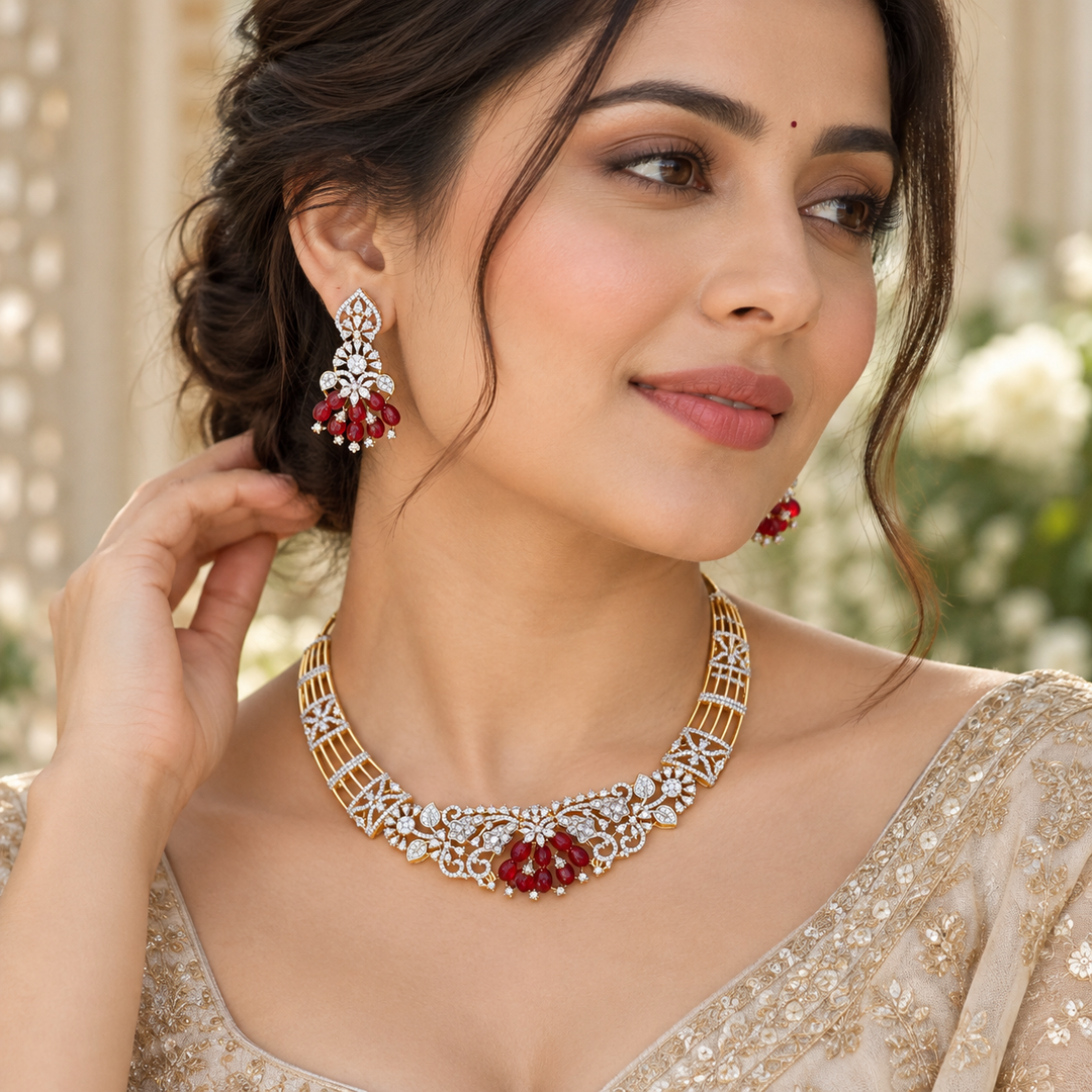 Exclusive American Diamond Wedding Necklace Set