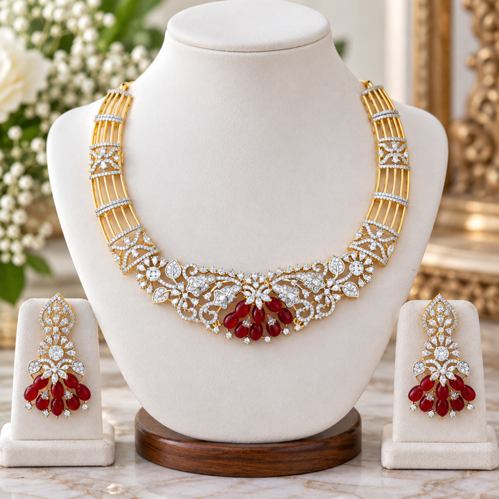 Exclusive American Diamond Wedding Necklace Set