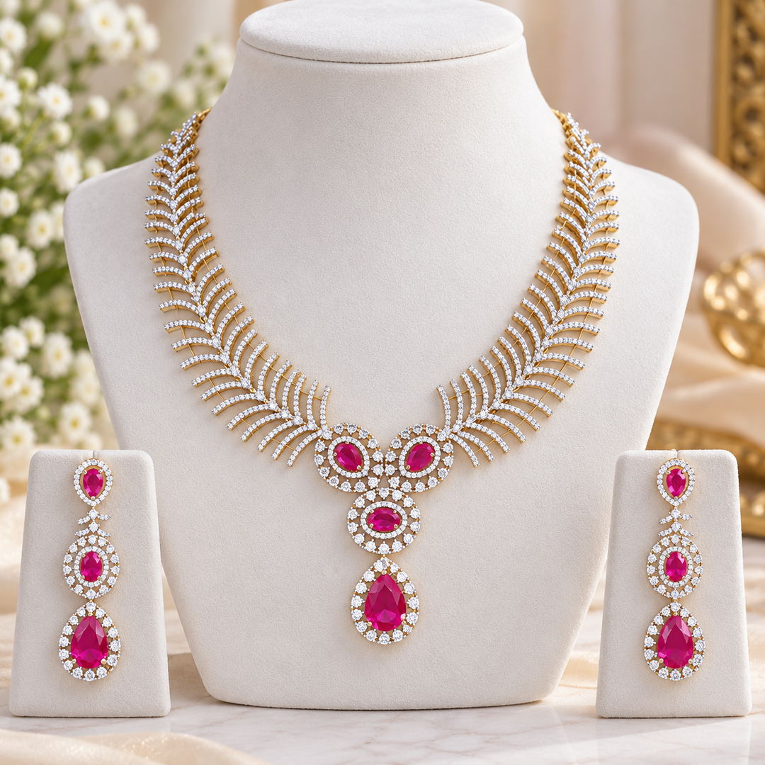 Exquisite American Diamond Necklace for Weddings