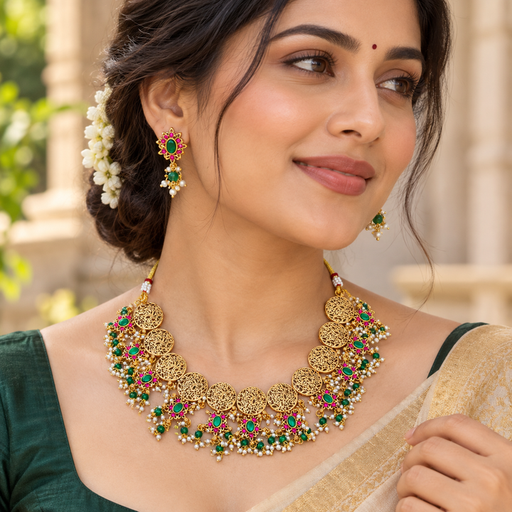 Exquisite Gold Necklace for Weddings & Festivities