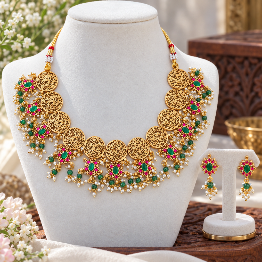 Exquisite Gold Necklace for Weddings & Festivities