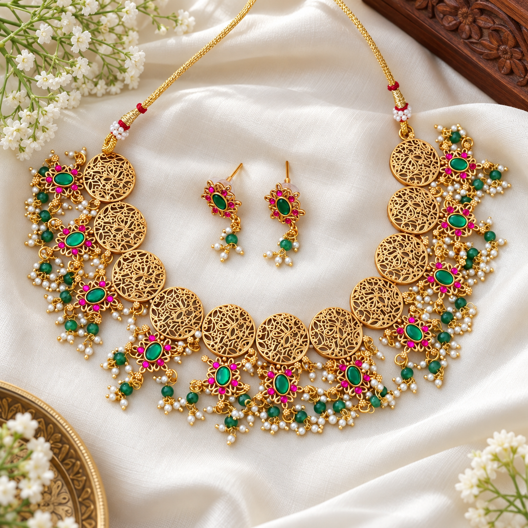 Exquisite Gold Necklace for Weddings & Festivities