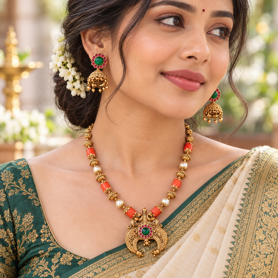 Radiant Gold-Toned Wedding Necklace Set Online