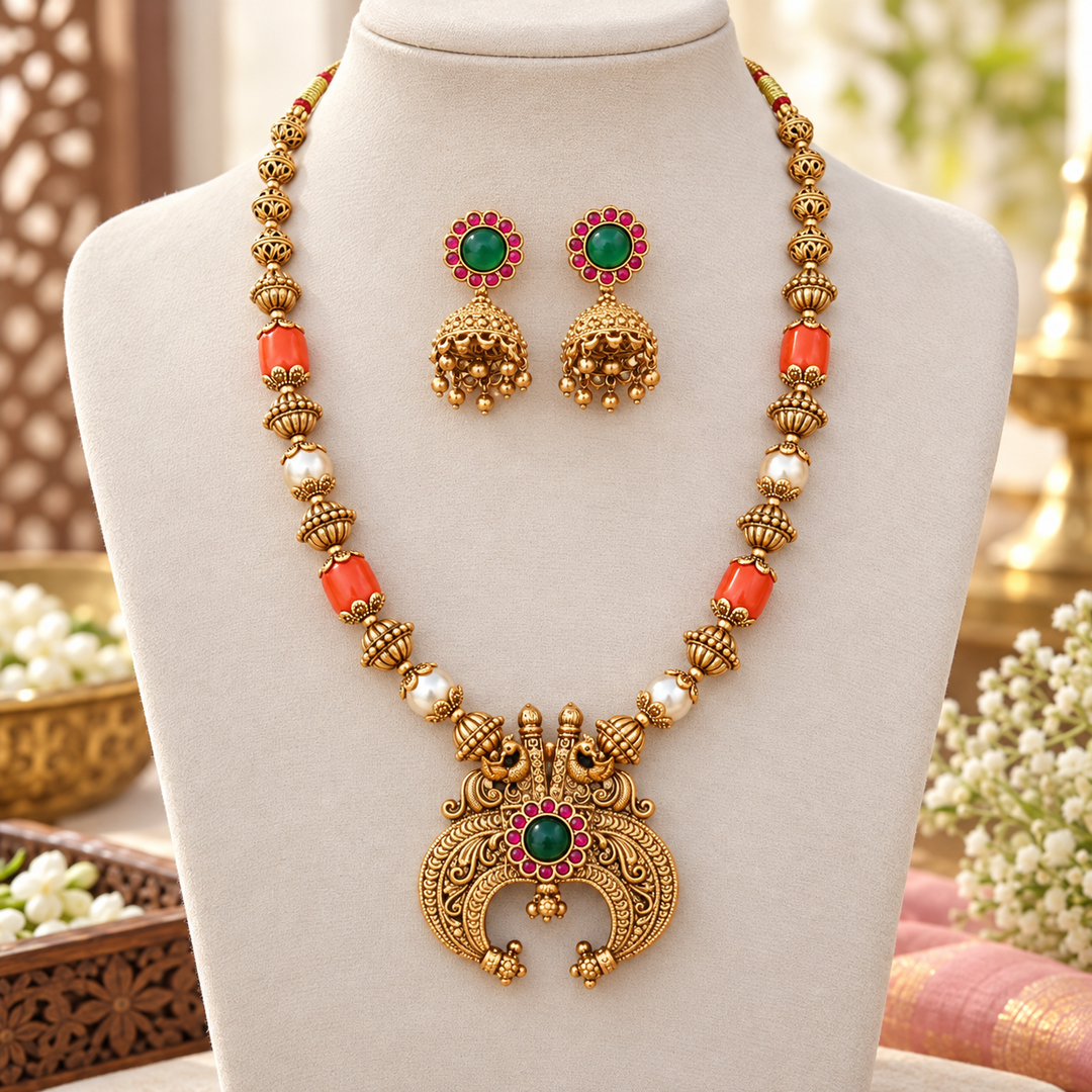 Radiant Gold-Toned Wedding Necklace Set Online