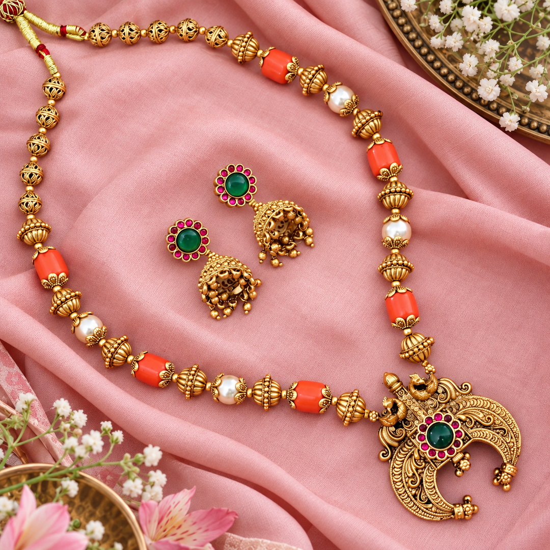 Radiant Gold-Toned Wedding Necklace Set Online